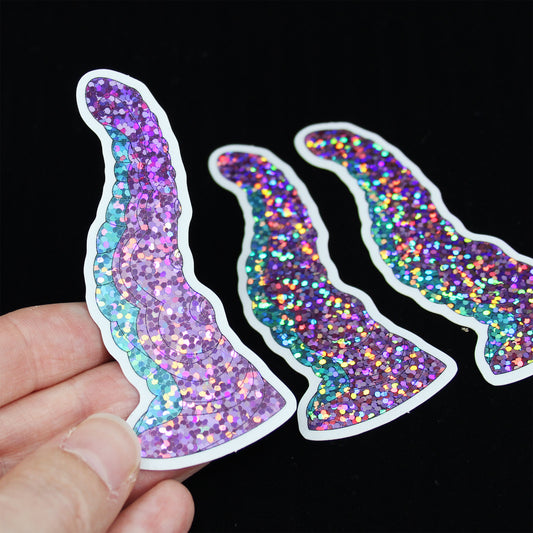 Kraken sticker 3" (glitter pink + turquoise)