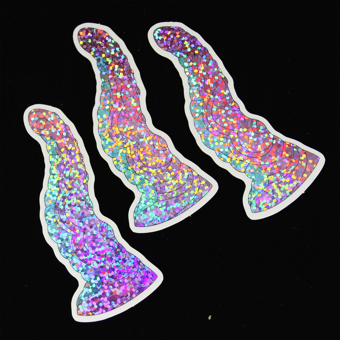 Kraken sticker 3" (glitter pink + turquoise)