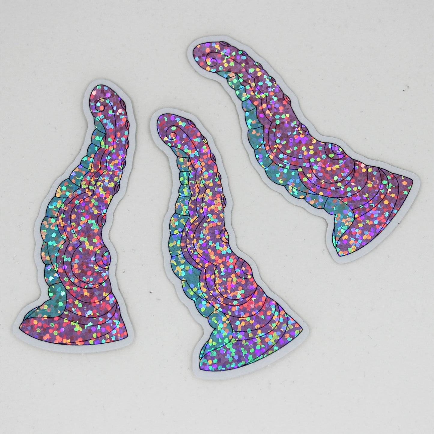 Kraken sticker 3" (glitter pink + turquoise)