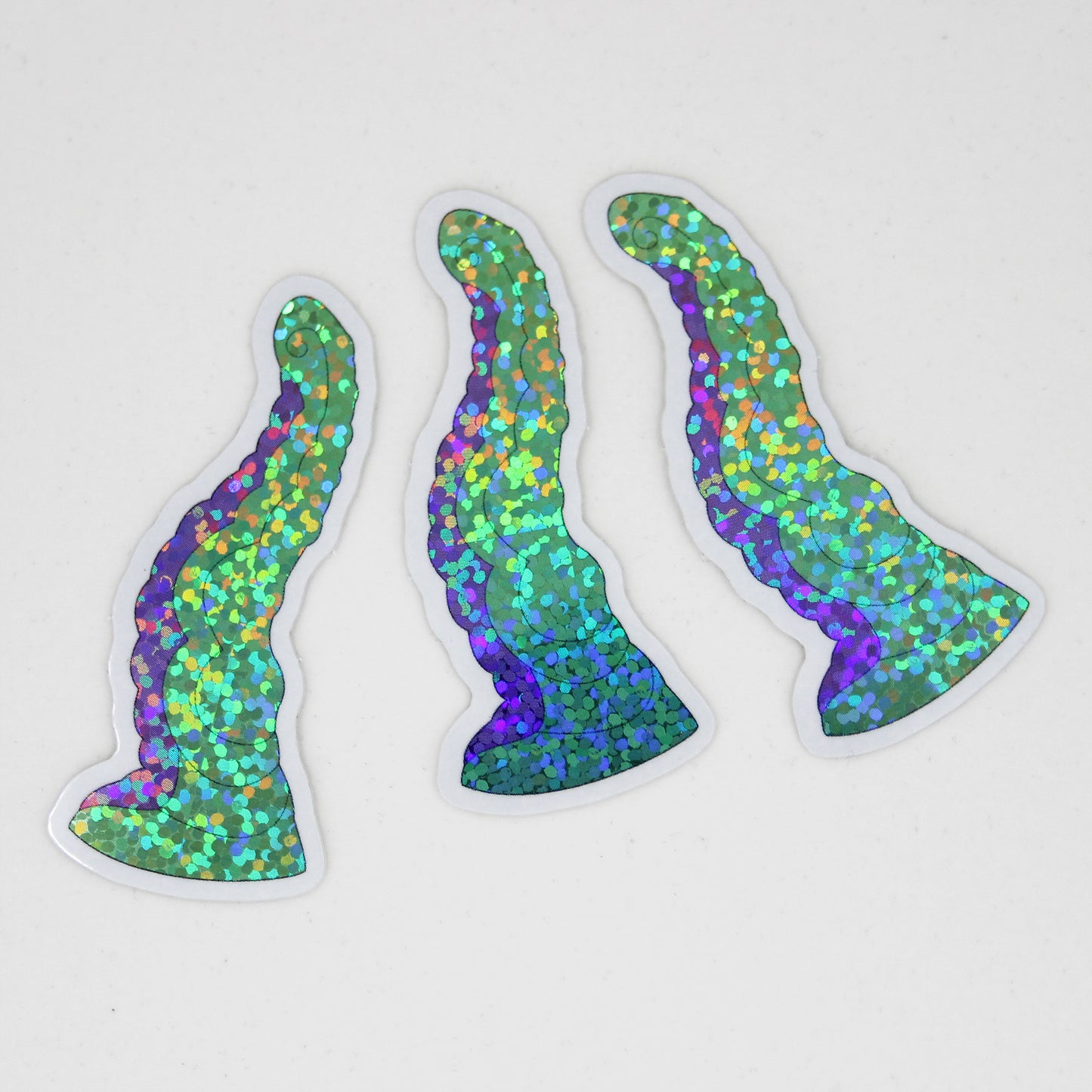 Kraken sticker 2" (glitter green + purple)