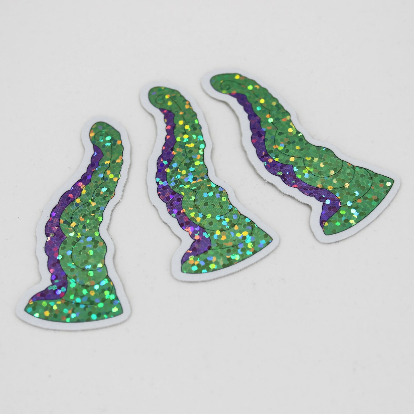 Kraken sticker 2" (glitter green + purple)